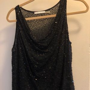 Alice a s Olivia shear sequin top
